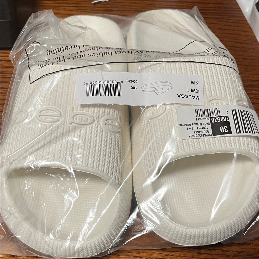 Bebe Cream Slide Sandals New with tags